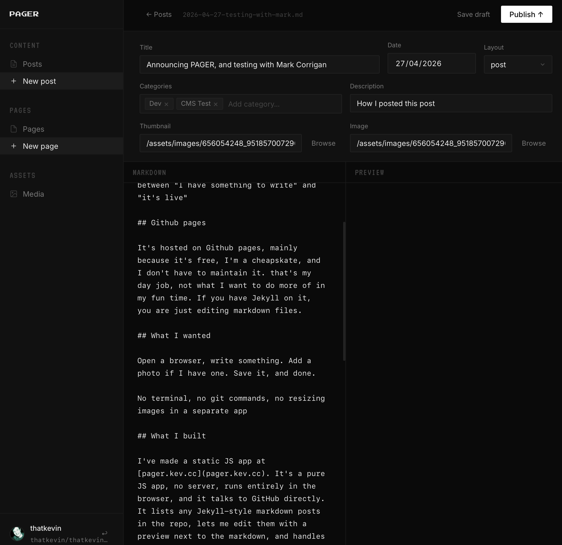 Screenshot of PAGER
